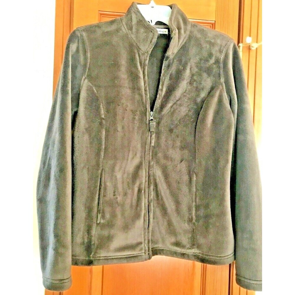 TELLURIDE Chocolate Brown Fleece Full-Zip Jacket Coat Women's size Small NWT